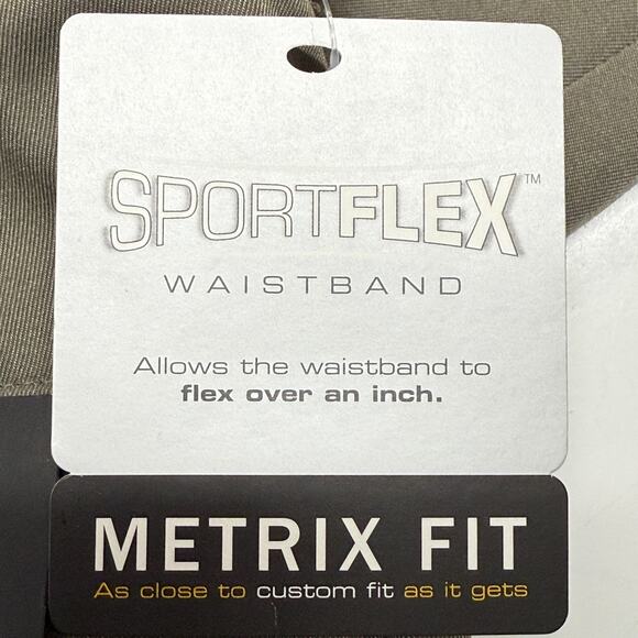 Izod Pants Mens Green 33X32 Performance SportFlex Double Pleated Metrix Fit NWT - Picture 10 of 11